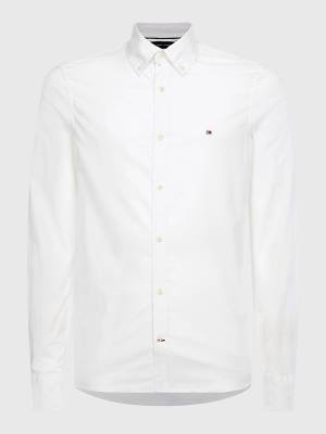 Tommy Hilfiger 1985 Essential Polygiene Slim Fit Overhemd Heren Wit | TH617IQH