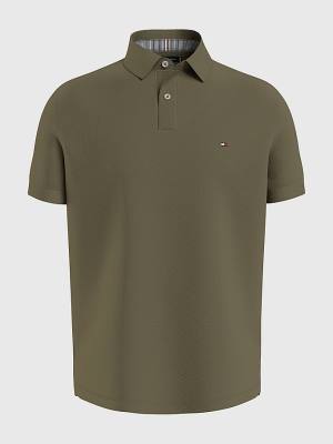 Tommy Hilfiger 1985 Essential TH Flex Poloshirt Heren Khaki | TH054BID