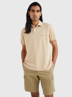 Tommy Hilfiger 1985 Essential TH Flex Poloshirt Heren Beige | TH092DMA