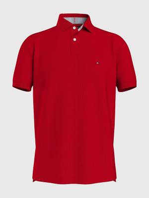 Tommy Hilfiger 1985 Essential TH Flex Poloshirt Heren Rood | TH825OWZ