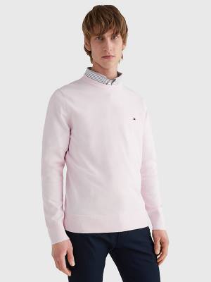 Tommy Hilfiger 1985 Essential TH Flex Sweatshirt Truien Heren Roze | TH837BIA