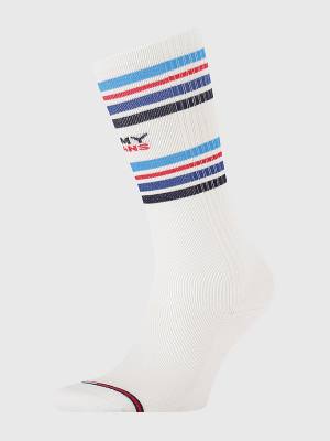 Tommy Hilfiger 1-Pack Stripe Knee High Sokken Heren Blauw | TH147IYX