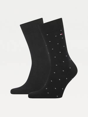 Tommy Hilfiger 2-Pack Dot Sokken Heren Zwart | TH492QNL