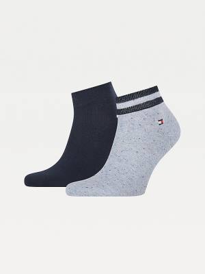 Tommy Hilfiger 2-Pack Neppy Ankle-Length Sokken Heren Blauw | TH251WPK