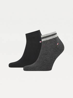 Tommy Hilfiger 2-Pack Neppy Ankle-Length Sokken Heren Zwart | TH723XFS