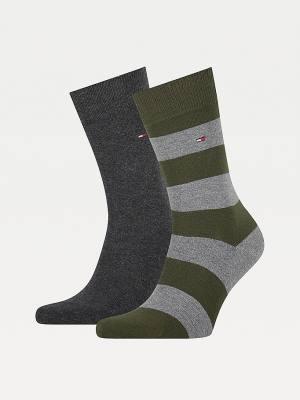 Tommy Hilfiger 2-Pack Rugby Sokken Heren Groen | TH759VTC