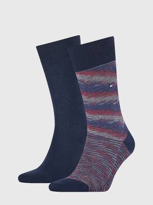 Tommy Hilfiger 2-Pack Space Dye Yarn Sokken Heren Blauw | TH431LDF