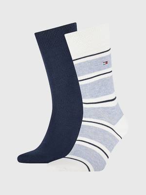 Tommy Hilfiger 2-Pack Stripe Rugby Sokken Heren Blauw | TH947JEM