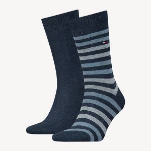 Tommy Hilfiger 2-Pack Stripe Sokken Heren Blauw | TH052KAL