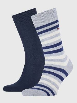 Tommy Hilfiger 2-Pack Stripe Sokken Heren Blauw | TH609RGX