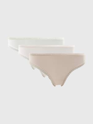 Tommy Hilfiger 3-Pack Floral Kanten Trim Thongs Ondergoed Dames Multi | TH273OEP