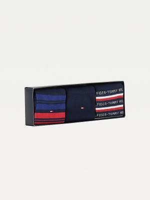 Tommy Hilfiger 3-Pack Gift Box Stripe Sokken Heren Blauw | TH536AWG