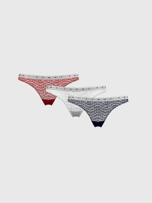 Tommy Hilfiger 3-Pack Kanten Logo Waistband Thongs Ondergoed Dames Multi | TH804TSZ