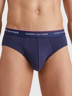 Tommy Hilfiger 3-Pack Katoenen Briefs Ondergoed Heren Blauw | TH704ONC