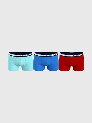 Tommy Hilfiger 3-Pack Logo Waistband Trunks Ondergoed Heren Blauw | TH598BQV