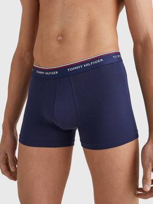 Tommy Hilfiger 3-Pack Premium Logo Waistband Trunks Ondergoed Heren Blauw | TH314PBK