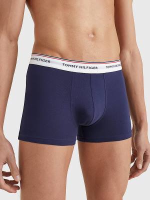 Tommy Hilfiger 3-Pack Premium Logo Waistband Trunks Ondergoed Heren Blauw | TH614YOJ