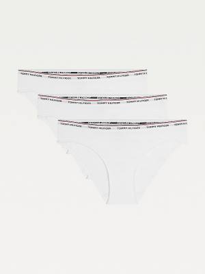 Tommy Hilfiger 3-Pack Stretch Katoenen Briefs Ondergoed Dames Wit | TH837CMI