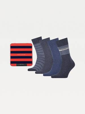 Tommy Hilfiger 4-Pack Gift Box Stripe Sokken Heren Blauw | TH231MQU