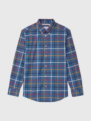 Tommy Hilfiger Adaptive Custom Fit Windowpane Check Overhemd Heren Blauw | TH564MTR