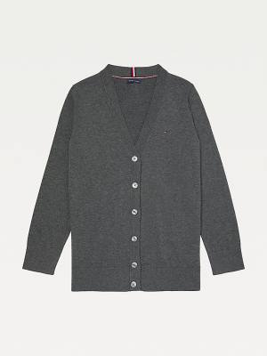 Tommy Hilfiger Adaptive Essential Katoenen Cardigan Truien Dames Grijs | TH078DCF