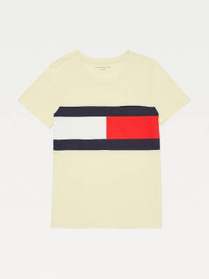 Tommy Hilfiger Adaptive Flag Print Katoenen T-shirts Dames Geel | TH609HRJ