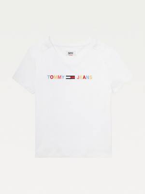 Tommy Hilfiger Adaptive Katoenen Logo T-shirts Dames Wit | TH871ZBP