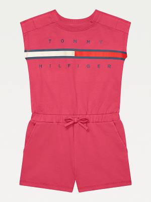 Tommy Hilfiger Adaptive Knit Playsuit Jurken Meisjes Roze | TH492GAF