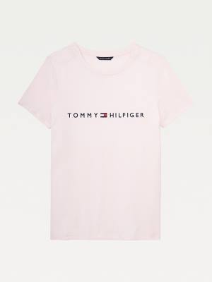 Tommy Hilfiger Adaptive Logo T-shirts Dames Roze | TH875LNU