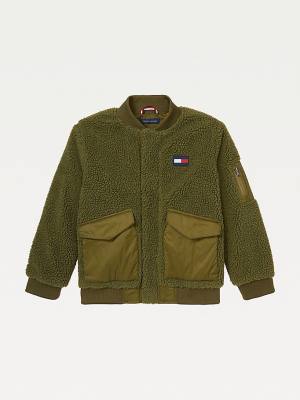 Tommy Hilfiger Adaptive Mixed Teddy Bomber Jassen Jongens Groen | TH249TKC