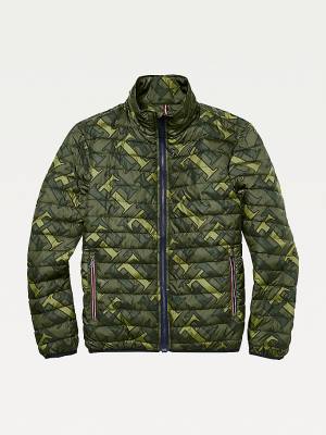 Tommy Hilfiger Adaptive Monogram Puffer Jassen Heren Groen | TH456CJM