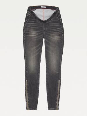 Tommy Hilfiger Adaptive Natalia Ultra High Rise Denim Leggings Jeans Dames Grijs | TH450SMD