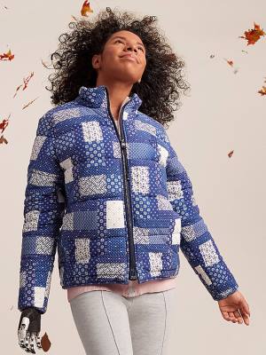 Tommy Hilfiger Adaptive Print Puffer Jassen Dames Blauw | TH237ABL