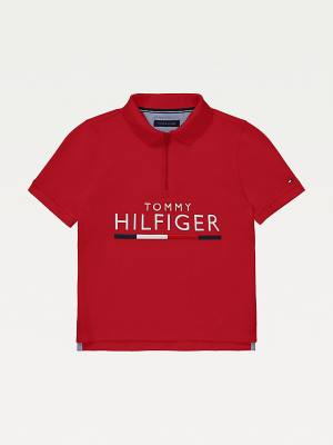 Tommy Hilfiger Adaptive Pure Katoenen Polo T-shirts Jongens Rood | TH539ZAJ