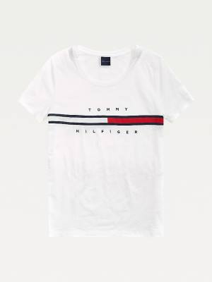 Tommy Hilfiger Adaptive Pure Katoenen T-shirts Dames Wit | TH316QNU