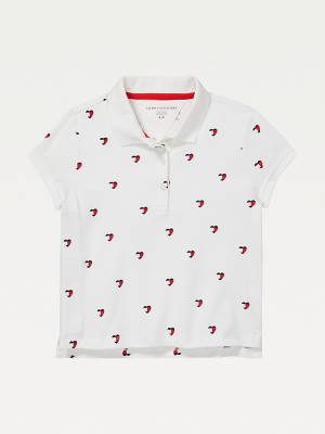 Tommy Hilfiger Adaptive Seated Fit Heart Print Polo T-shirts Meisjes Wit | TH947YXM