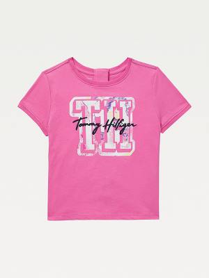 Tommy Hilfiger Adaptive Seated Fit Logo T-shirts Meisjes Roze | TH943PHU