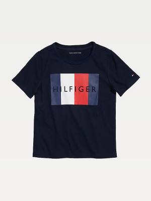 Tommy Hilfiger Adaptive Sensory Flag Logo T-shirts Jongens Blauw | TH625DFO