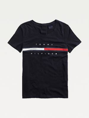 Tommy Hilfiger Adaptive Stripe T-shirts Dames Blauw | TH045OGX