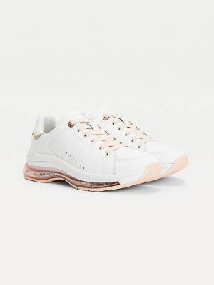 Tommy Hilfiger Air Bubble Metallic Leren Sneakers Dames Roze | TH107DIN