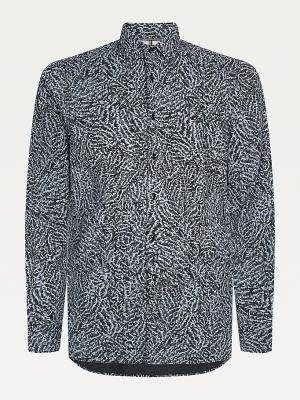 Tommy Hilfiger Animal Print Slim Fit Overhemd Heren Zwart | TH542NUO