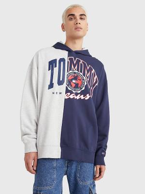 Tommy Hilfiger Archive Organic Katoenen Logo Hoodie Heren Blauw | TH563YXN