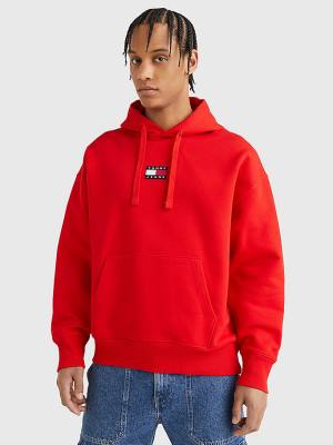 Tommy Hilfiger Badge Organic Katoenen Hoodie Heren Rood | TH153RKA