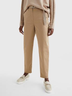 Tommy Hilfiger Belted Taille Tapered Leg Chinos Broek Dames Beige | TH160ITX