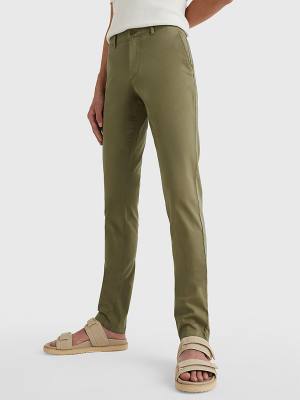 Tommy Hilfiger Bleecker Satin Slim Fit Chinos Broek Heren Bruin | TH174DKH