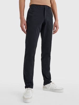 Tommy Hilfiger Bleecker Satin Slim Fit Chinos Broek Heren Zwart | TH756BFV