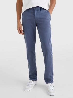 Tommy Hilfiger Bleecker Satin Slim Fit Chinos Broek Heren Blauw | TH875AZO