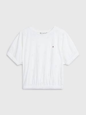 Tommy Hilfiger Broderie Anglaise T-shirts Meisjes Wit | TH915NEA