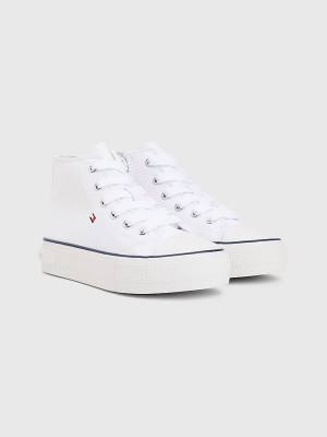 Tommy Hilfiger Canvas Chunky High-Top Sneakers Meisjes Wit | TH605JFU