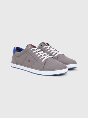 Tommy Hilfiger Canvas Kanten Up Sneakers Heren Grijs | TH873AYQ